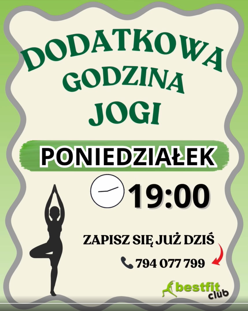 dodatkowa godzina jogi 